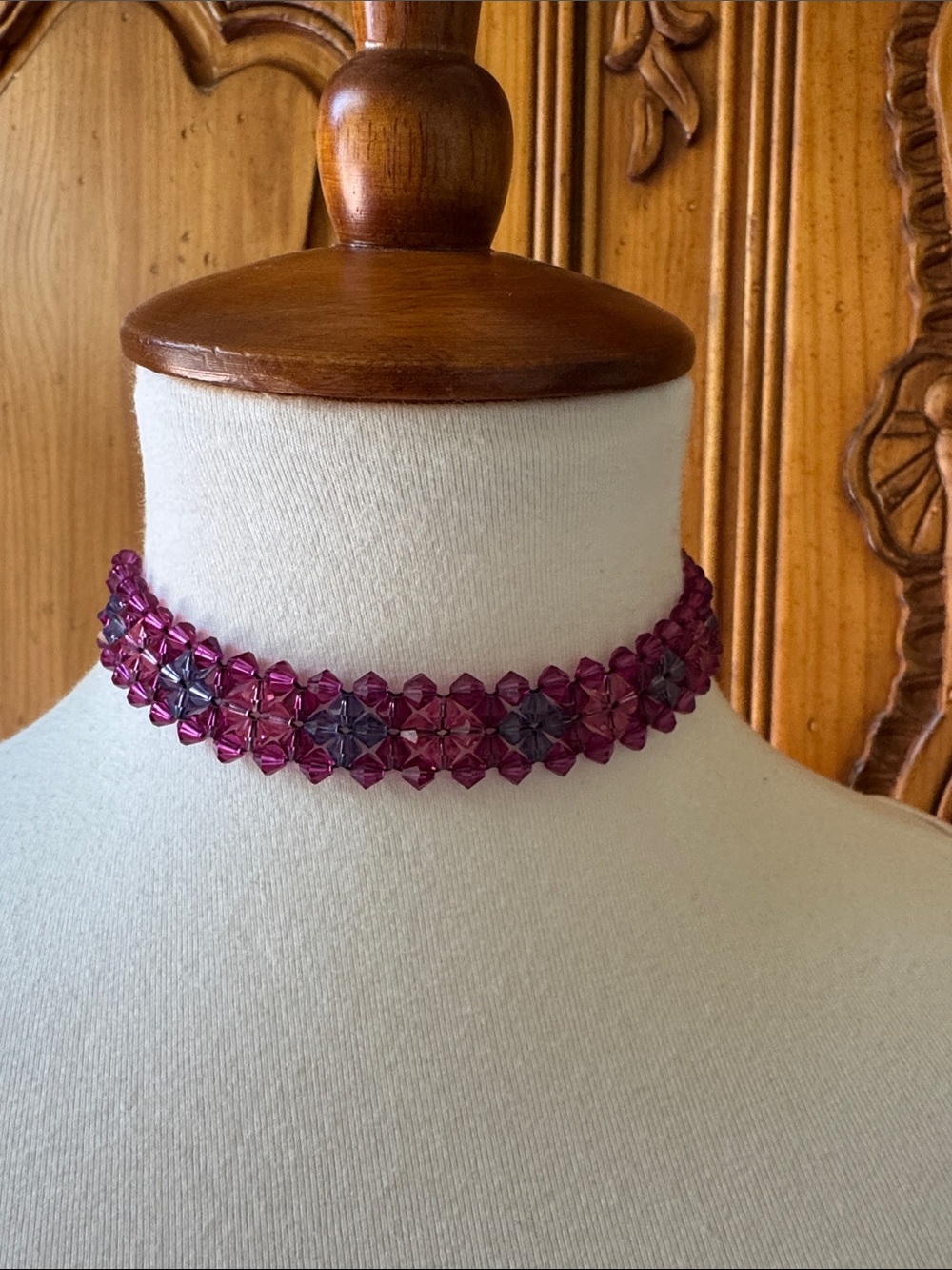 Statement Purple Faceted Swarovski Crystal Choker Necklace - Women Jewelry